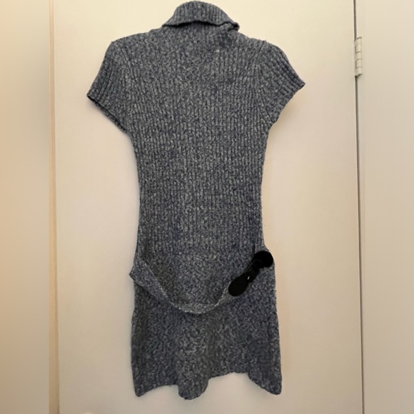 Juniors Medium Navy Blue Grayish Turtle Neck Sweater Dress - Picture 1 of 7